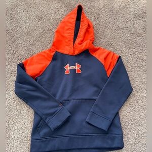 Under Armour Waterproof Blue & Orange Pullover Jacket Pockets Hood

Size M Youth